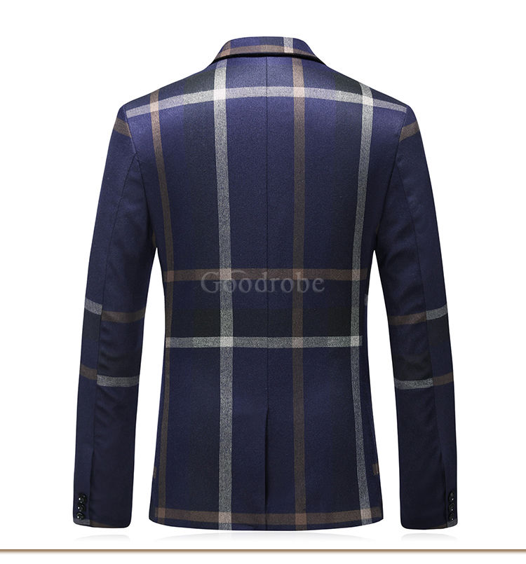 Plaid veste de smoking 3 pièces marque slim fit