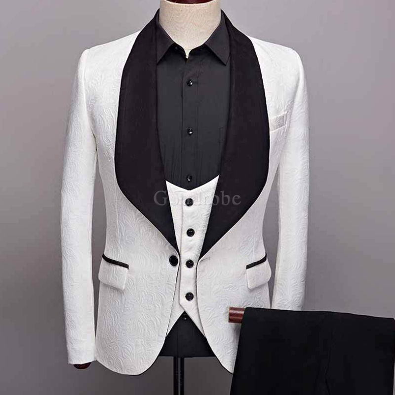 Mariage américaine noir blanc blazer costumes