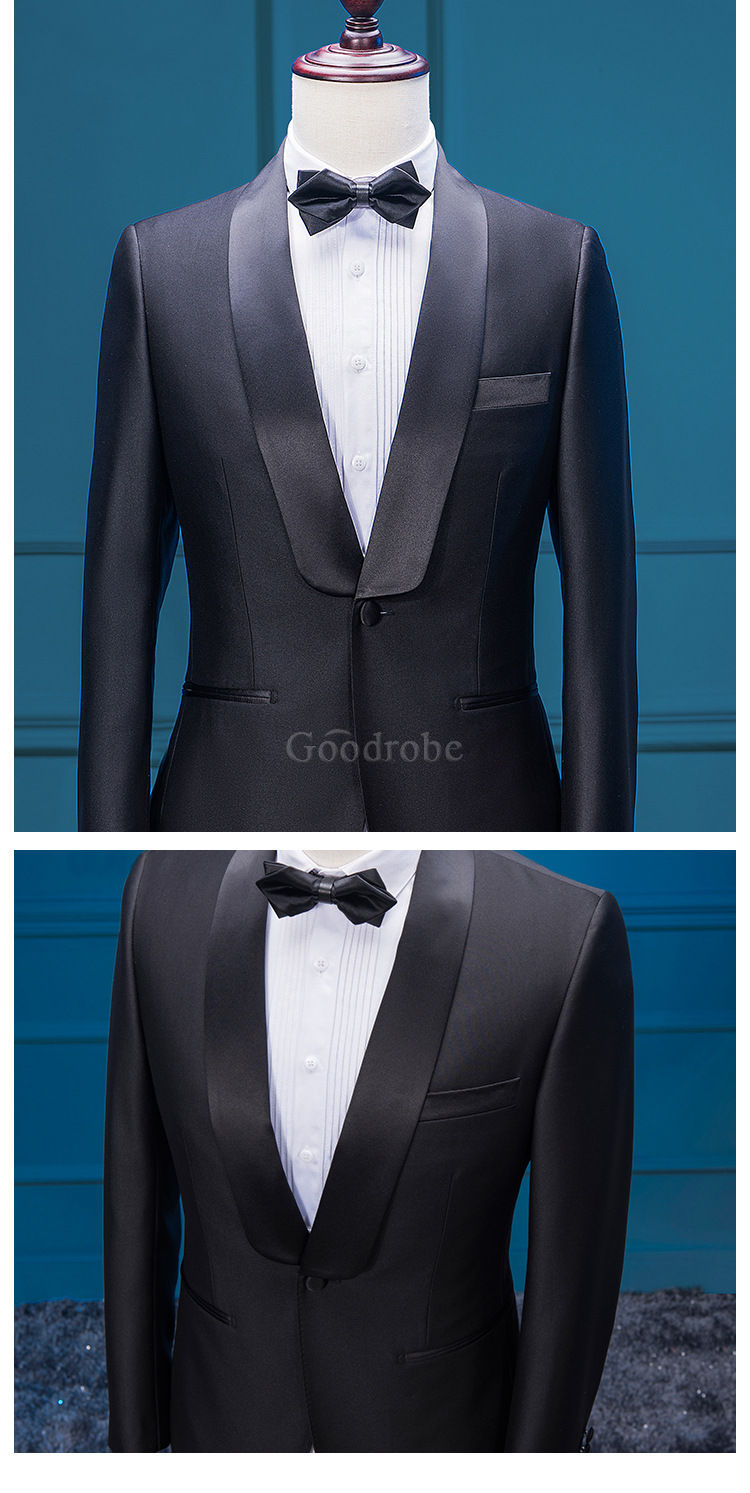 Mode noir groomsman costume avec pantalon hommes costume