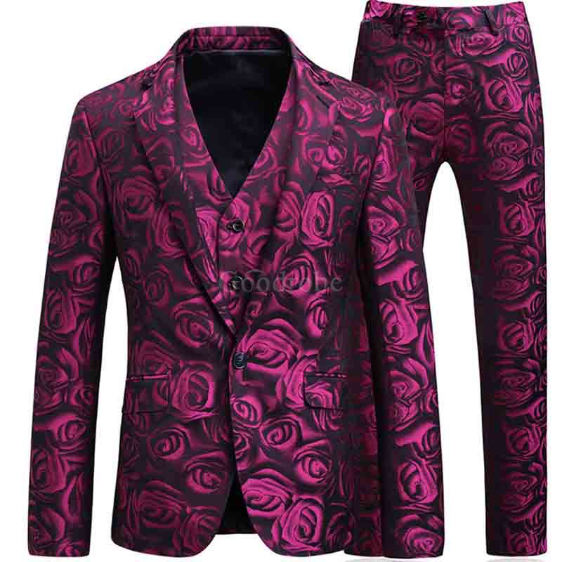 Costumes pour hommes 5xl hommes blazer grande taille rose impression mariage