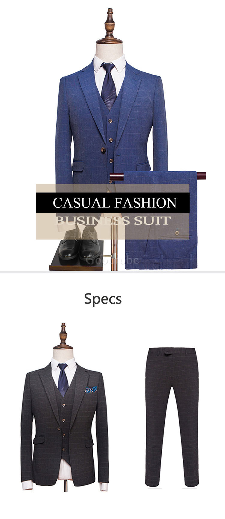 Costumes classique blazers mode pantalon + gilet