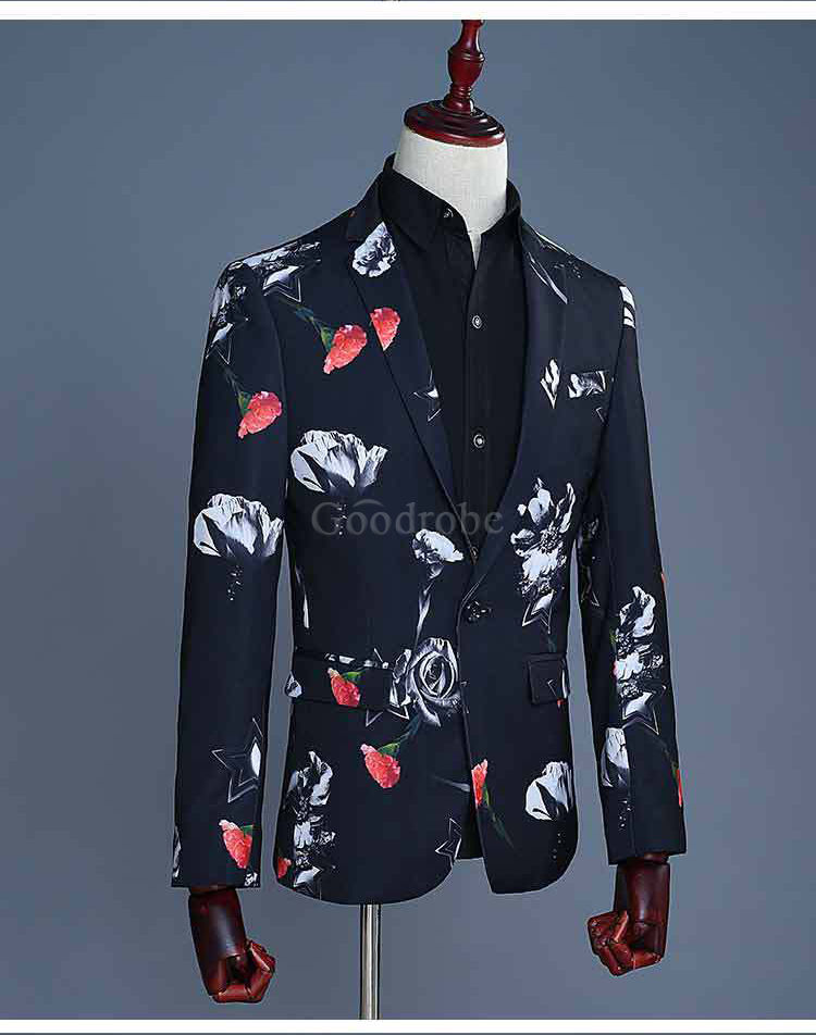 Mariage costume homme noir hommes hommes floral