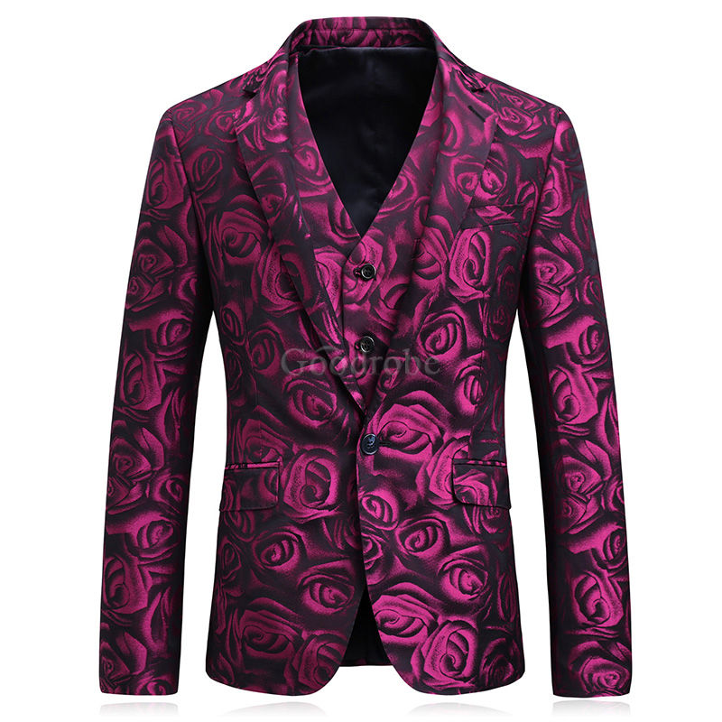 Costumes pour hommes 5xl hommes blazer grande taille rose impression mariage