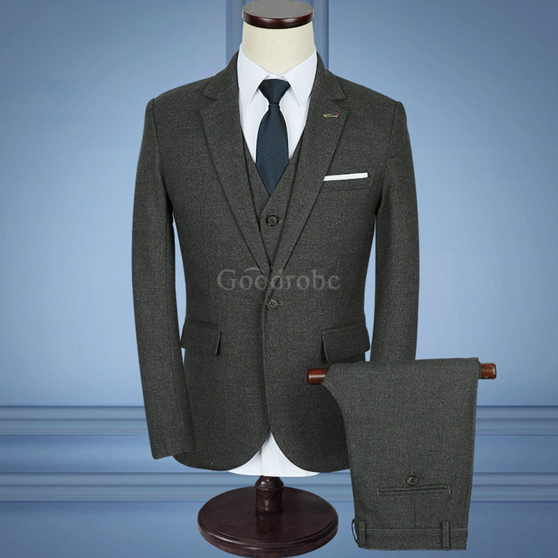 Hommes 3 pièces veste + pantalon + gilet blazer manteau tuxedos