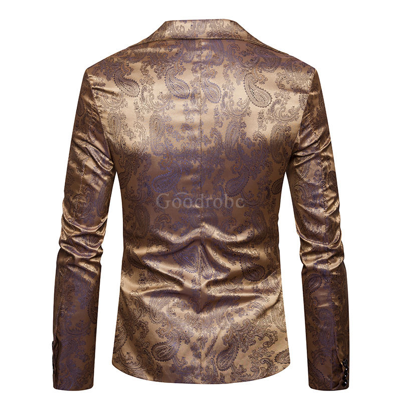 Printemps mode imprimer fleur slim convient blazers veste manteau