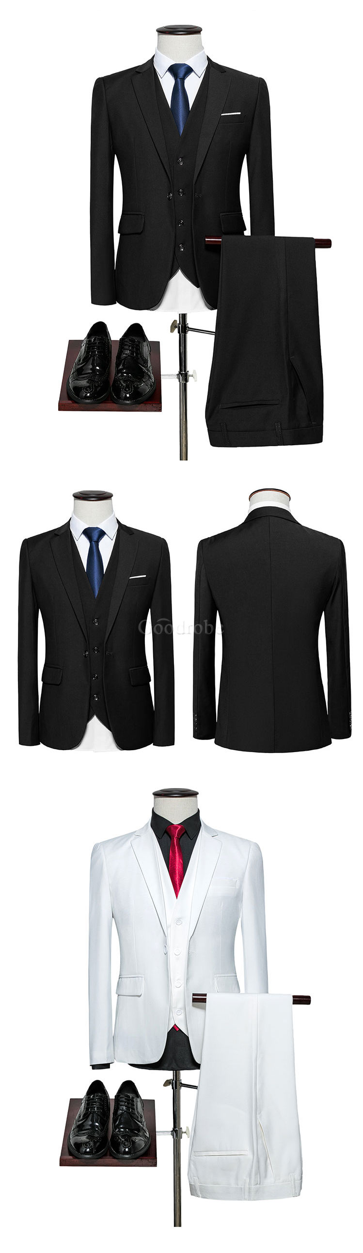 Costume pour hommes formel simple costume de mariage pour hommes boutonnage costumes