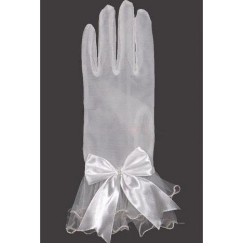 Brillant tulle avec bowknot blanc vintage | gants timeless mariée - photo 1