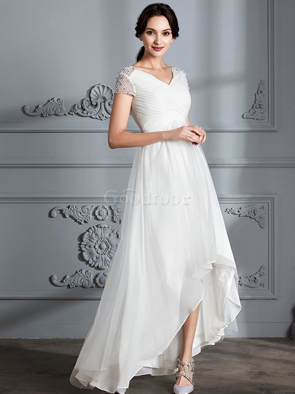 Robe de mariée naturel de princesse en tulle ligne a asymétrique